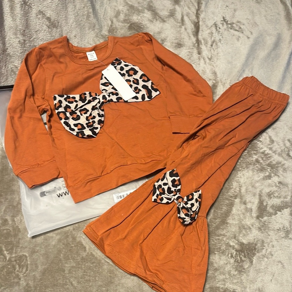 SHEIN Leopard Bow Kids set 2-3y